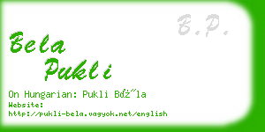 bela pukli business card